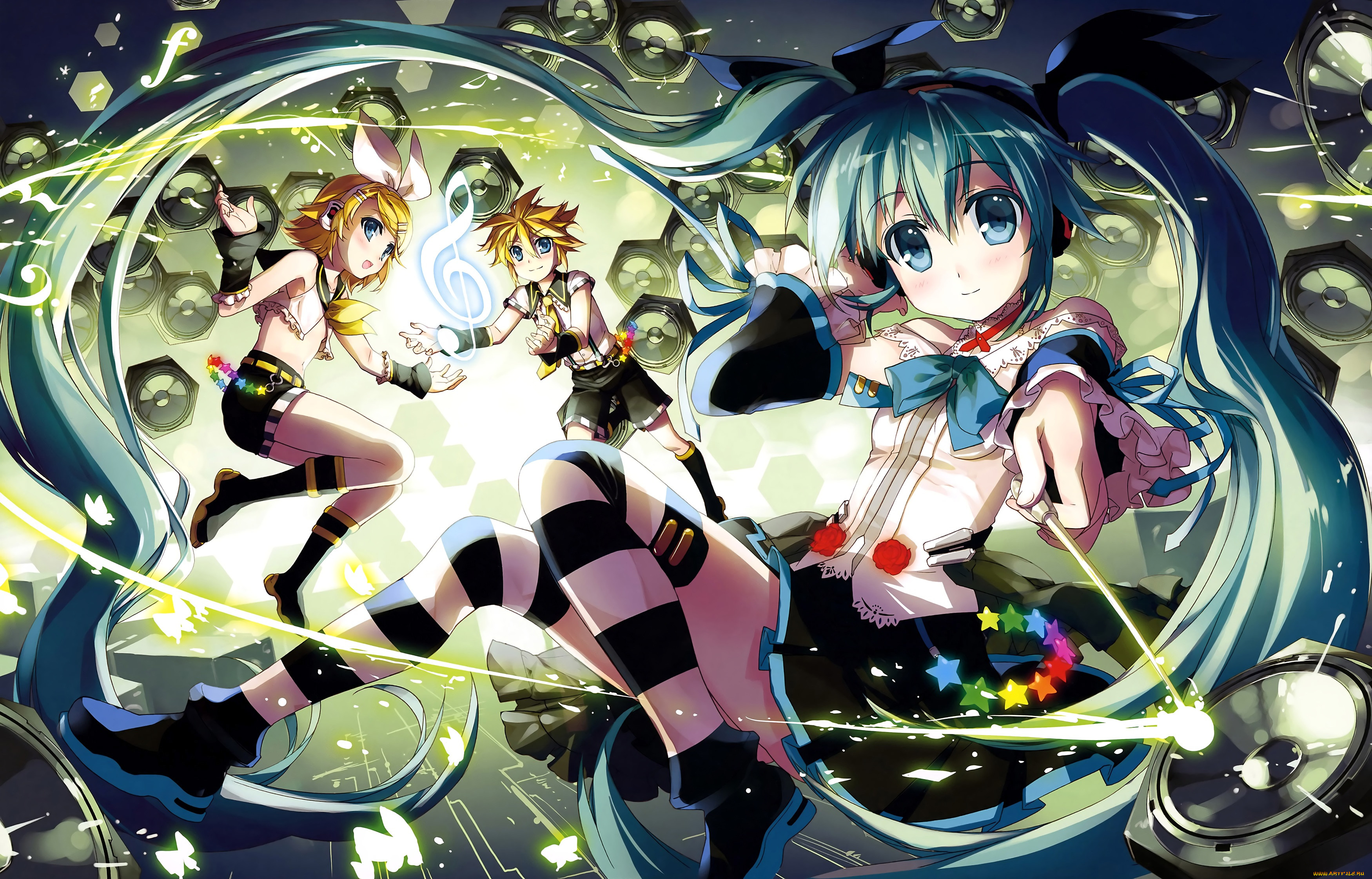 , vocaloid, kagamine, len, hatsune, miku, rin
